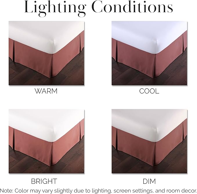 Southshore Fine Living, Inc. Hotel Quality Full Bed Skirt - 14" Drop, Elegant Pleated Design, Premium Dust Ruffle/Full Size Bed Skirt, Easy Care, Luxury Bed Skirt Full Size, Marsala (Terra Cotta)