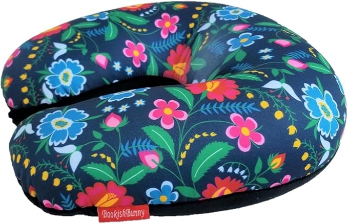 Bookishbunny U Shaped Micro Beads Microbead Neck Head Support Travel Pillow, 12"x12"x4" (Flower)