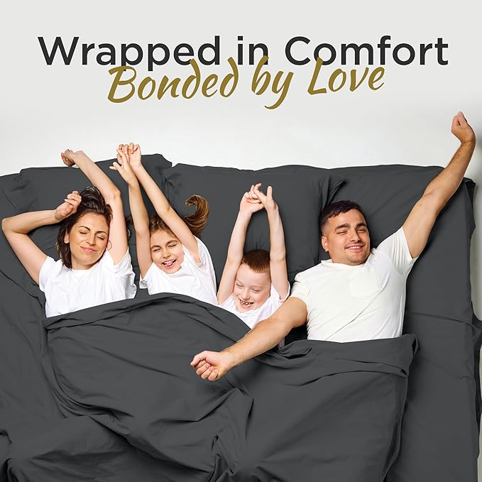 Full XL 100% Microfiber Double Brushed Sheet Set - Extra-Soft, Breathable & Wrinkle-Free - 15" Deep Pockets, 54" x 80" - Ideal for Extra Long Full Beds - 4PC Set (Full XL, Black)