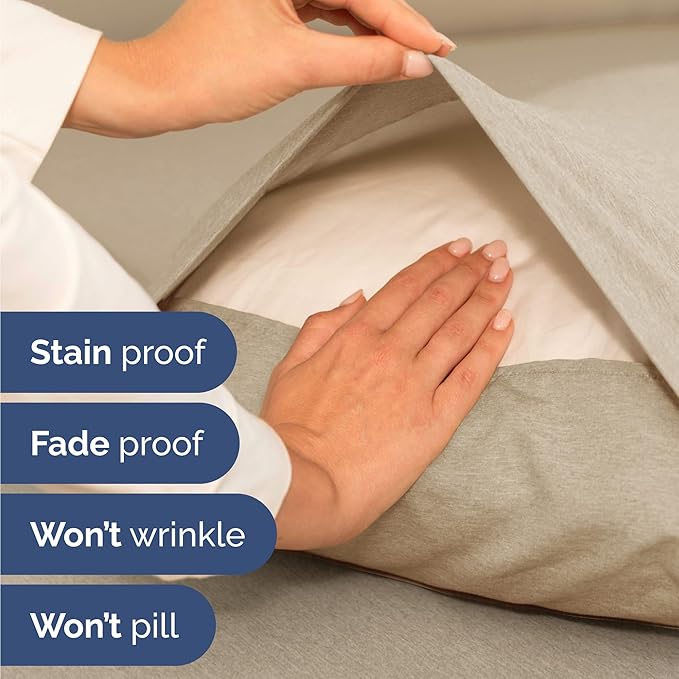 Twin 4 Piece Sheet Set - Comfy Breathable & Cooling - Soft Hotel Luxury Bedding Set with 8-16 Inch Deep Pockets - 1 Flat & 1 Fitted Sheet & 2 Pillowcases - Wrinkle Free & Easy Care - Heathered Beige