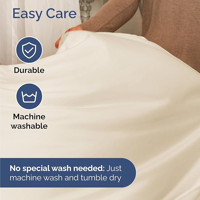 Twin 4 Piece Sheet Set - Comfy Breathable & Cooling - Ultra-Soft Hotel Luxury Bedding Set with 8-16 Inch Deep Pockets - 1 Flat & 1 Fitted Sheet & 2 Pillowcases - Wrinkle Free & Easy Care - Off White