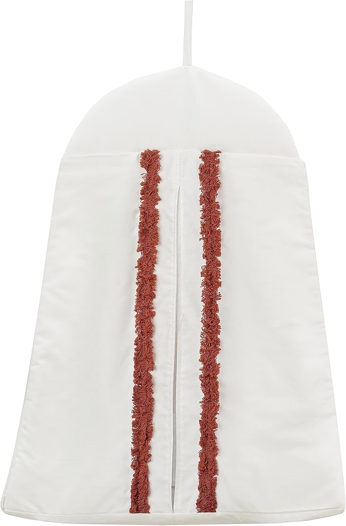 Sweet Jojo Designs Orange Boho Bohemian Girl boy Baby Crib Bedding Set Infant Nursery Blanket Fitted Sheet Skirt Diaper Stacker 4p Burnt Rust Ivory Farmhouse Shabby Chic Modern Tassel Fringe Cotton