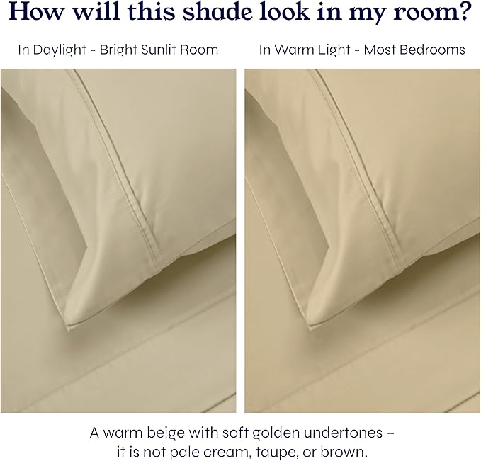 California Design Den 100% Cotton Duvet Cover King Only - Winner Good Housekeeping Best Bedding Awards 2025, Premium 400 Thread Count, 100% Cotton Sateen, Soft & Durable - Beige (Golden Tone)