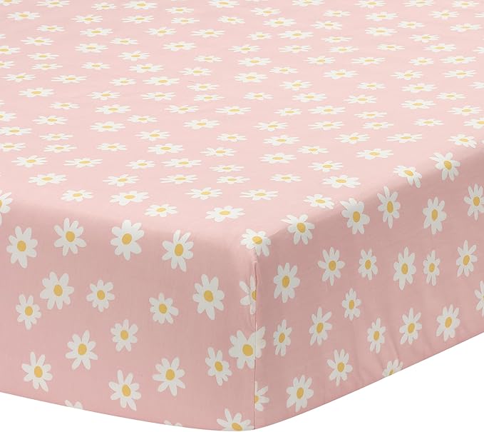 Lambs & Ivy Daisy Dreams 3-Piece Crib Bedding Set - Pink, White, Modern, Garden