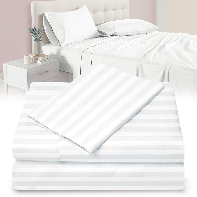 Twin XL 100% Microfiber Double Brushed Sheet Set - Extra-Soft & Wrinkle-Free - 15" Deep Pockets, 39" x 80" - Ideal for Dorms, Hospitals & Split King Beds - 3 PC Set (Twin XL, Bright White)