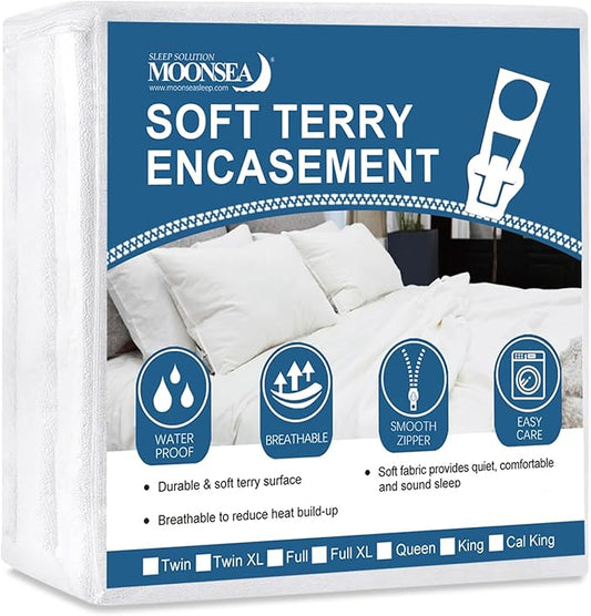 Twin XL Mattress Protector Zippered with Ultra Soft Terry Surface, 6-Side Waterproof Mattress Encasement for Kids, Well Made Zipper, Noiseless, for Standard Twin Extra Long Size Mattress 39'' X 80''