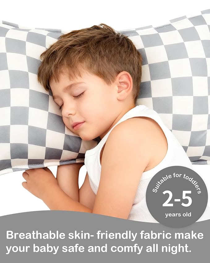 ALVABABY Toddler Pillowcases Stretchy Soft Kids Pillow Cover 2 Pack Fit 13"x 18" or 12"x16" Envelope for Girl Boy Sleepy Travel Christmas 2TPE41A