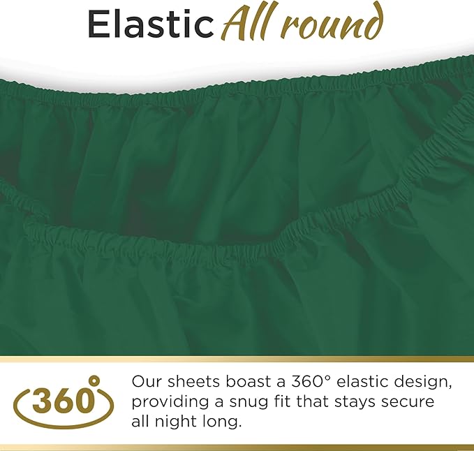 Twin XL 100% Microfiber Double Brushed Sheet Set - Extra-Soft & Wrinkle-Free - 15" Deep Pockets, 39" x 80" - Ideal for Dorms, Hospitals & Split King Beds - 3 PC Set (Twin XL, Hunter)