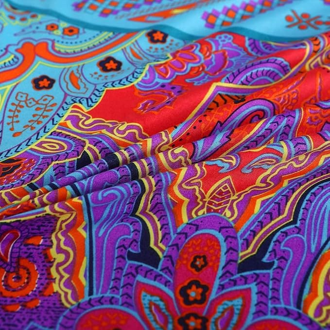 Boho Queen Duvet Cover, 100% Microfiber Ethnic Bohemian Colorful Bedding Set for Men Women, Yellow Orange Modern Geo Bohemian Print Duvet Cover, with Zipper Closure Luxury Soft Durable (Queen, 3pcs)