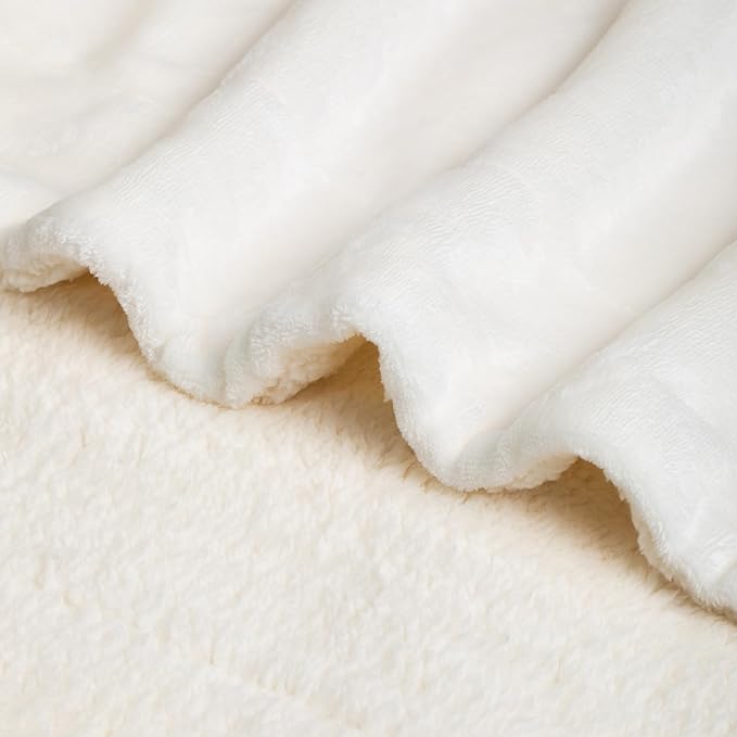 American Baby Company Heavenly Soft Chenille Sherpa Toddler Blanket (36" x 48"), Warm and Cozy, Ivory, for Boys and Girls, Versatile for Nap Time, Preschool and Travel