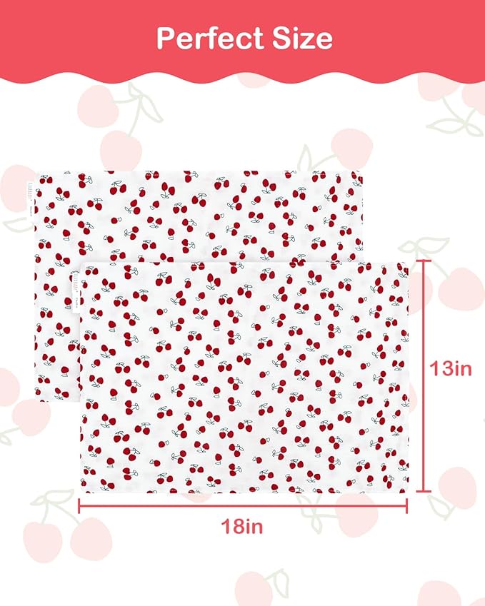 ALVABABY Toddler Pillowcases 2 Pack Muslin Cotton Kids Pillow Cover Fit 13"x 18" or 12"x16" Envelope for Girl Boy Sleepy Travel 2TPM01A