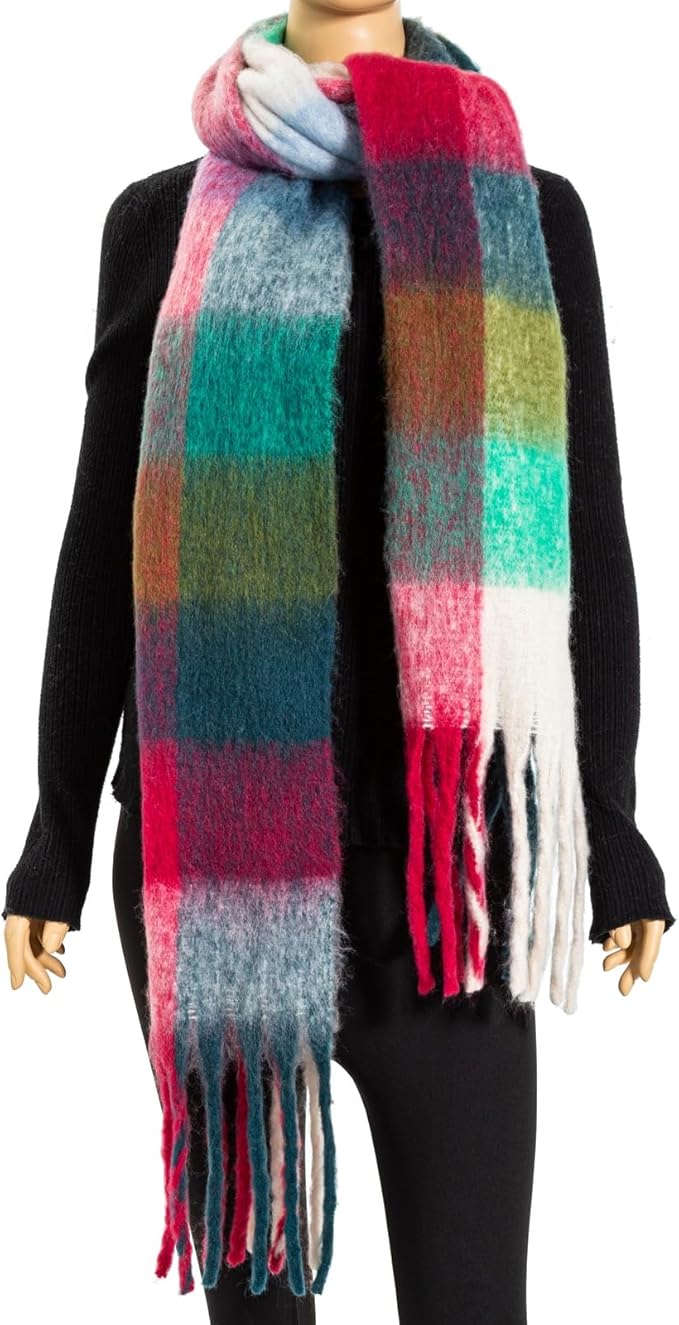 Winter Women Chunky Scarf Warm Blanket Big Thick Large Oversized Wrap Colorful Long Solid Scarves