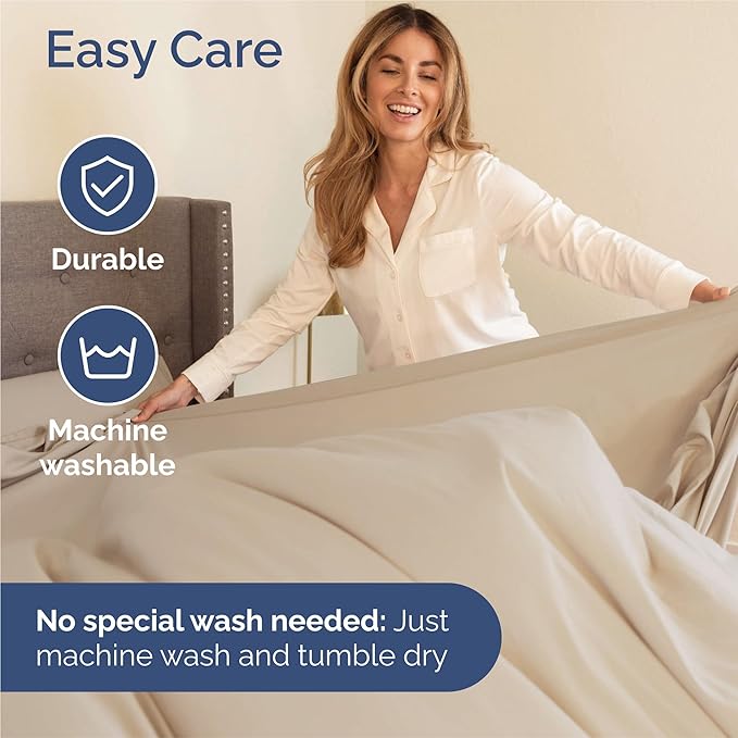 Split King 7 Piece Sheet Set - Comfy Breathable & Cooling - Ultra-Soft Hotel Luxury Bedding Set w/ 8-16 Inch Deep Pockets - 1 Flat & 2 Fitted Sheet & 4 Pillowcases - Wrinkle Free & Easy Care - Wheat