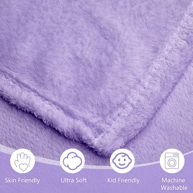 Tinideya 6 Pcs Flannel Fleece Throw Blanket Bulk 50 x 60 Inch Soft Fleece Blanket Warm Throw Blankets Coral Blankets for Couch Sofa Home Wedding Gifts Season (Lilac Color)