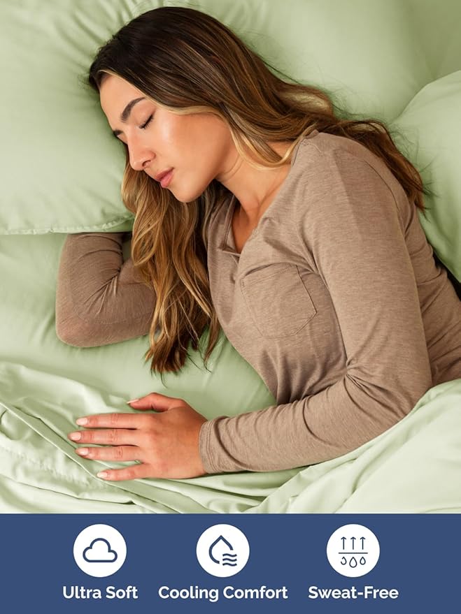 Extra Deep Cal King Sheet Set - 6 Piece Breathable and Cooling Sheets - Hotel Luxury Bedding for Women, Men, Kids & Teens - Easy & Secure Fit - Soft and Wrinkle Free - Extra Deep Pockets - Light Sage