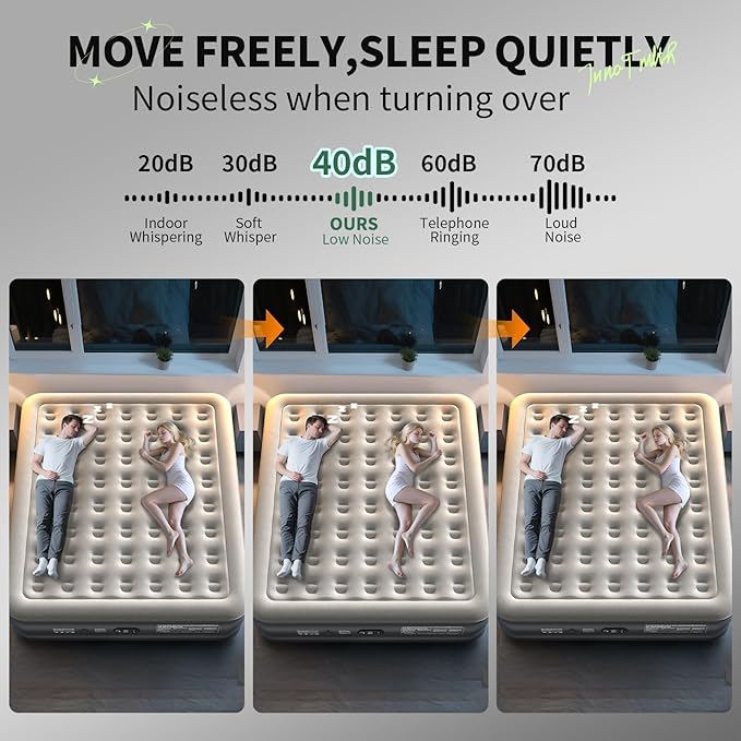 InnoTruth Cal King Air Mattress with Built in Pump, Keep Feet from Dangling, Extra Length Inflatable Blow up Mattress, Luxury Comfort for People(190CM Height), Ideal for Guest & Home, 700lbs
