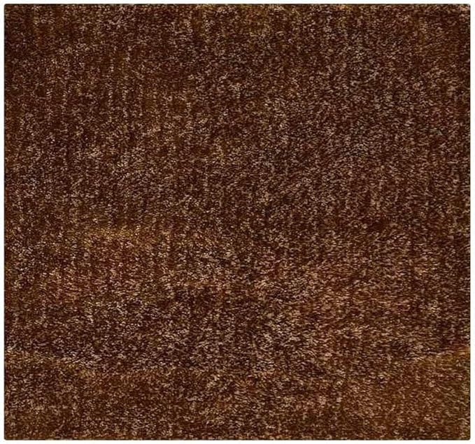 Hand Tufted SHAG Polyester ECO-Friendly Area Rugs - 10'x10', Square, Gold, Solid Plain Design, High Pile Thick Handmade Anti Skid Area Rugs for Living Room, Bed Room K00111