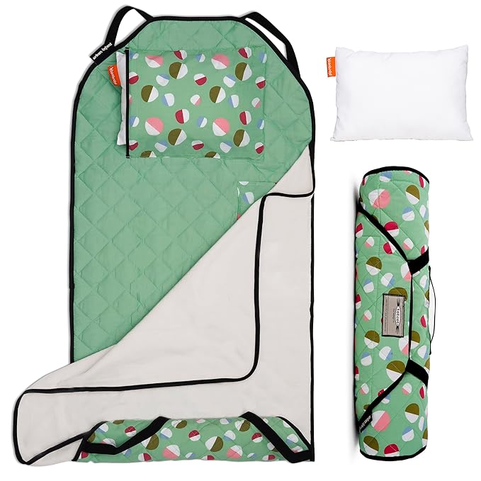 Personalized Tot Cot Kids Nap Mat - Toddler Preschool Daycare Bedding Cover with Blanket and Pillow - Ages 2 Yrs to 5 Yrs