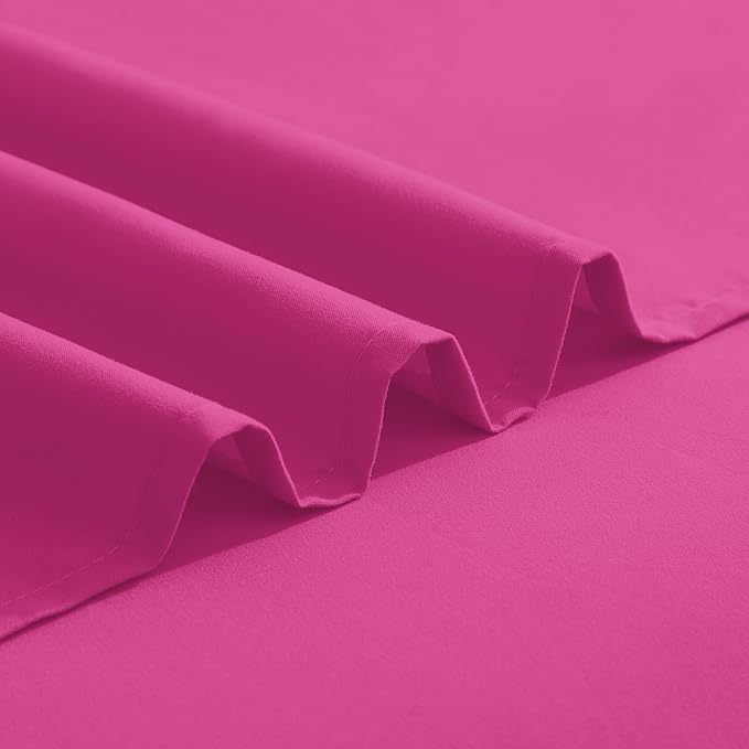 Elegant Comfort Luxurious 1500 Premium Hotel Quality Microfiber Three Line Embroidered Softest 5-Piece Bed Sheet Set, Wrinkle and Fade Resistant, Split King, Pink