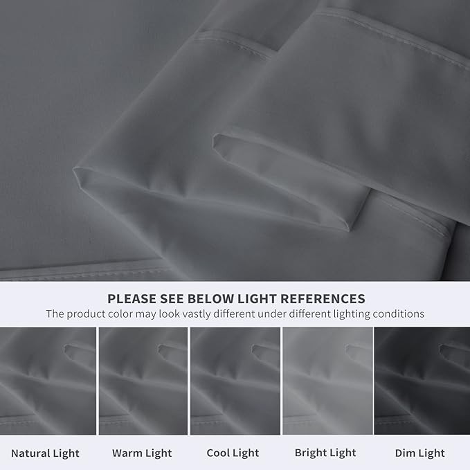 Maple&Stone Full Flat Sheet 6 Pack,Premium Soft & Breathable,Brushed Microfiber Fabric,Anti-Shrinkage & Non-Fading,Bulk Flat Sheets Only Full Size(Grey)