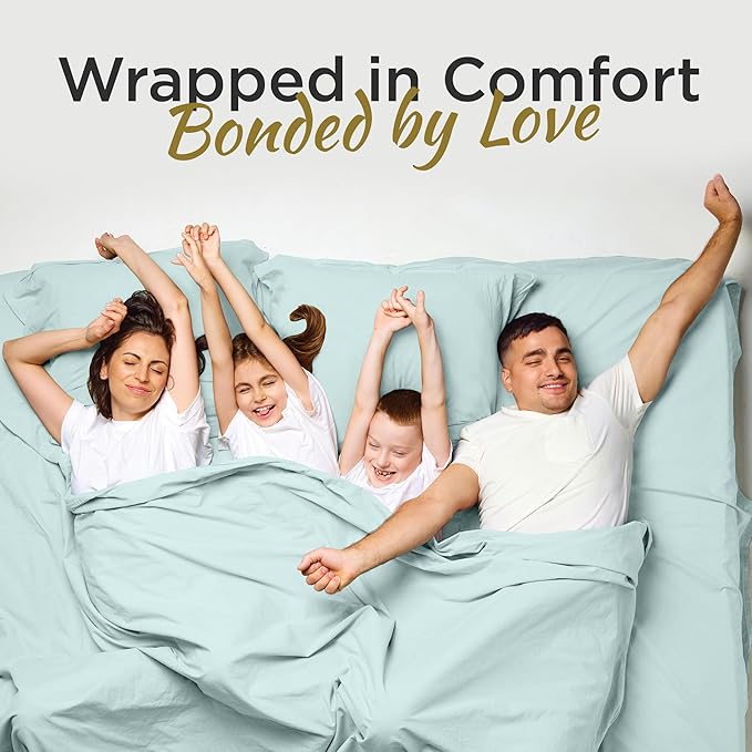 Full XL 100% Microfiber Double Brushed Sheet Set - Extra-Soft, Breathable & Wrinkle-Free - 15" Deep Pockets, 54" x 80" - Ideal for Extra Long Full Beds - 4PC Set (Full XL, Mint Blue)