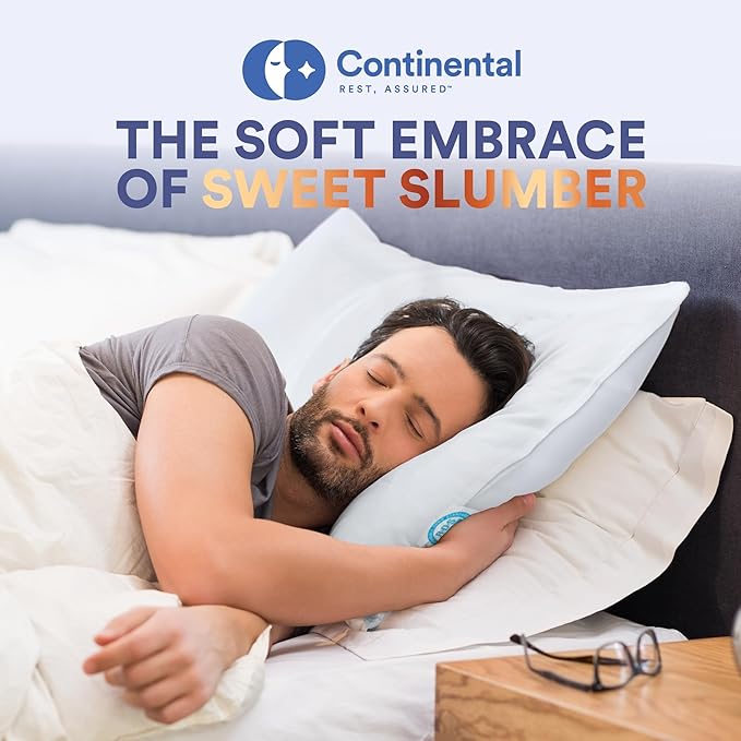 Continental Bedding Siberian Goose Down Pillow 800 Fill Power White Goose Down 400 Thread Count 100% Cotton Shell Soft Medium Firm Loft Options Handcrafted in USA