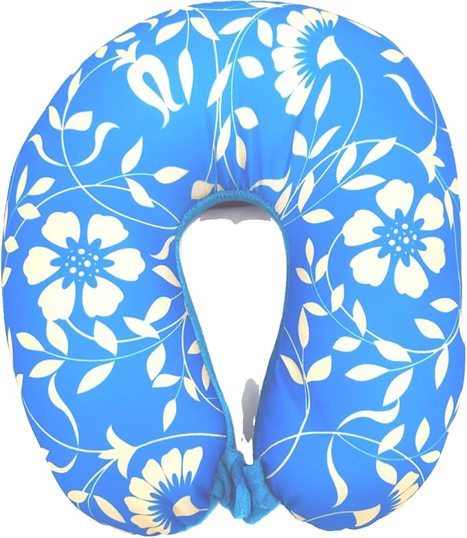 Bookishbunny U Shaped Micro Beads Microbead Neck Head Support Travel Pillow, 12"x12"x4" (GoldFlower)