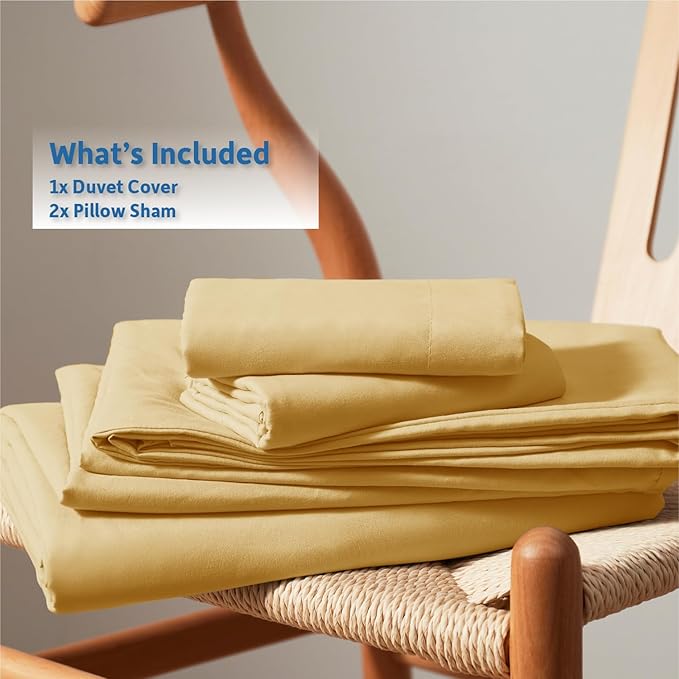 Nestl Camel Gold California King Duvet Cover Sets - Soft Double Brushed Cal King Duvet Cover, 3 Piece, with Button Closure, 1 Duvet Cover 104x98 inches and 2 Pillow Shams