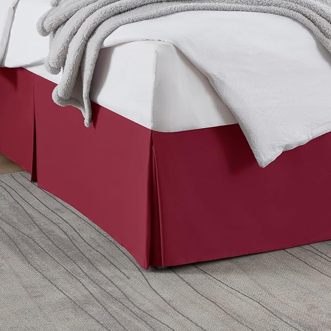Nestl Red Heaven Full Bed Skirt - Full Size Bed Skirt 14 Inch Drop - Brushed Microfiber Bed Skirts - Hotel Quality Pleated Bed Skirt - Shrinkage & Fade Resistant