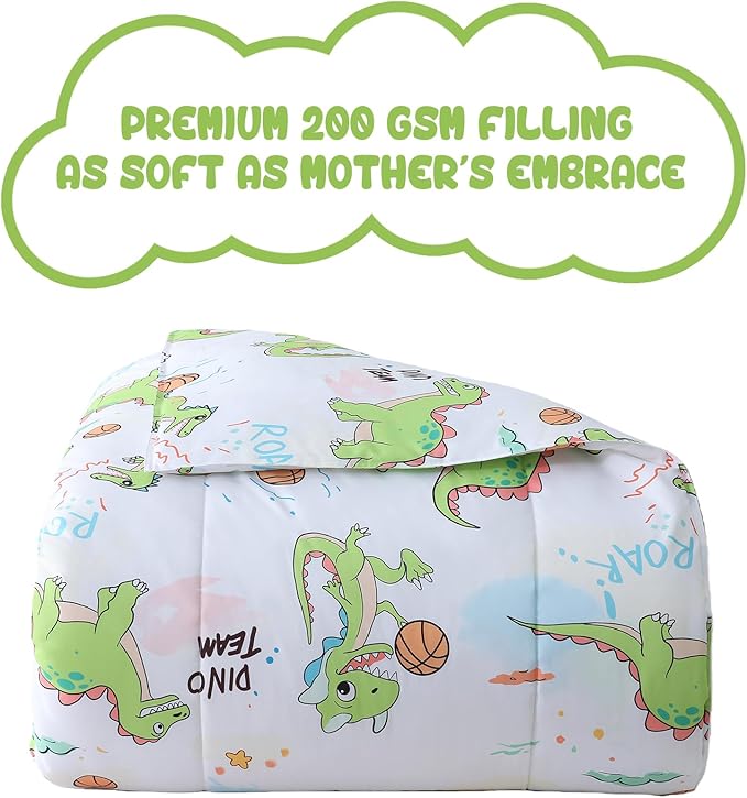 Yibeizi Twin Bed Comforter Set, Kids Lightweight All-Season Comforter Set Cute Dinosaur Pattern Microfiber Breathable Hypoallergenic Soft Oeko-Tex Bedding Comforter Sets