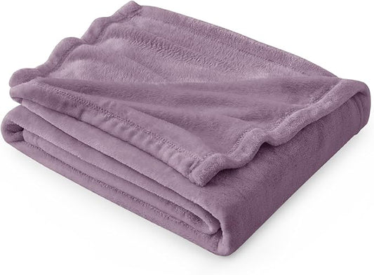 Bedsure GentleSoft Fleece Throw Blanket for Couch Fog Purple - Lightweight Plush Fuzzy Cozy Soft Blankets and Throws for Sofa, 50x60 inches