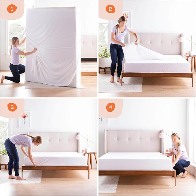 Linenspa Zippered Mattress Encasement – Twin XL Size Waterproof Mattress Protector – Quiet Cover & Complete protection – Dorm Room Essentials, White