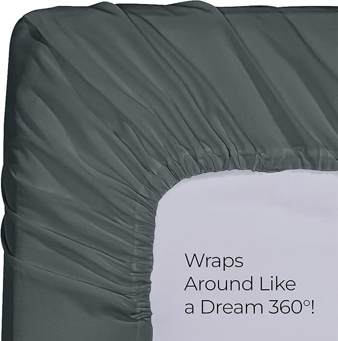 Utopia Bedding King Fitted Sheet - Bottom Sheet - Deep Pocket - Polyester - Shrinkage and Fade Resistant - Easy Care -1 Fitted Sheet Only (Grey)