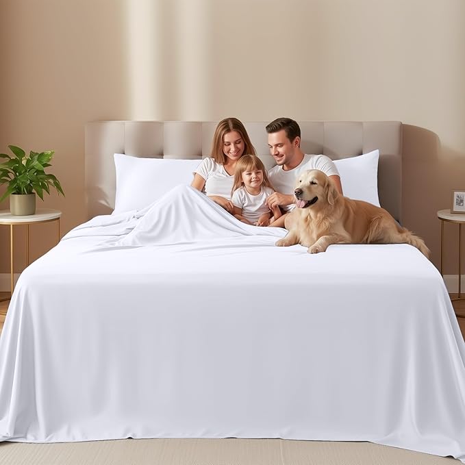 Utopia Bedding California King Sheet Set – 4 Piece Bed Sheets for Cal King Size Bed, Soft and Breathable Microfiber, Includes 1 Fitted Sheet, 1 Flat Sheet and 2 Pillowcases (White)
