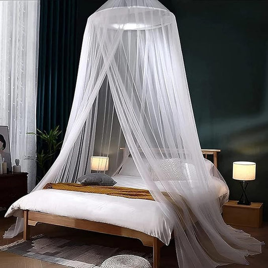 Comtelek Mosquito Net Bed Canopy for Girls,King Canopy Bed Curtains Full Queen Size from Ceiling,Dome Mosquito Netting Bed Tent Twin Girls Princess Canopy Bed White Decor for Baby Crib