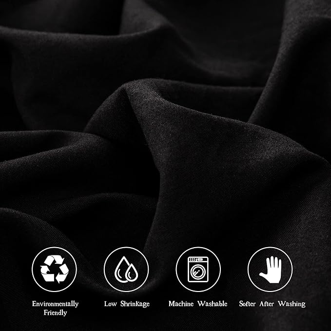Twin XL Sheets Set Black - Extra Soft Cooling Bed Sheets 4 Piece Hotel Luxury 1800 Bedding Sheets & Pillowcases - 1 Flat Sheet,1 Fitted Sheet and 2 Pillow Cases - Deep Pocket up to 16"