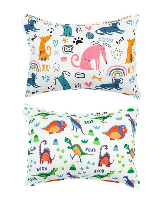 ALVABABY Toddler Pillowcases Stretchy Soft Kids Pillow Cover 2 Pack Fit 13"x 18" or 12"x16" Envelope for Girl Boy Sleepy Travel 2TPE32A