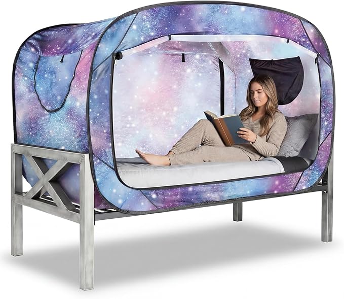 Bed Tent Full Bed Canopy Portable Dream Tent for Adult Indoor Sleeping Tents with 2 Doors Breathable Private Space Tents, Unicorn