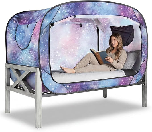 Bed Tent Full Bed Canopy Portable Dream Tent for Adult Indoor Sleeping Tents with 2 Doors Breathable Private Space Tents, Unicorn