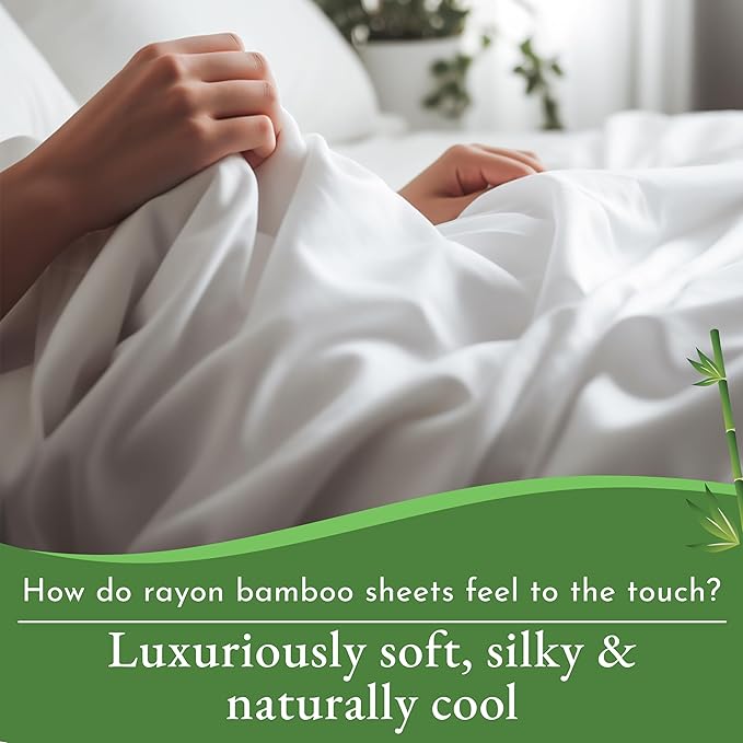California Design Den Rayon from Bamboo Sheets King Size Set - Luxury Cooling Sheets King Size Bed with Deep Pockets, Durable Silk-Like Bedding Set - Silver Gray