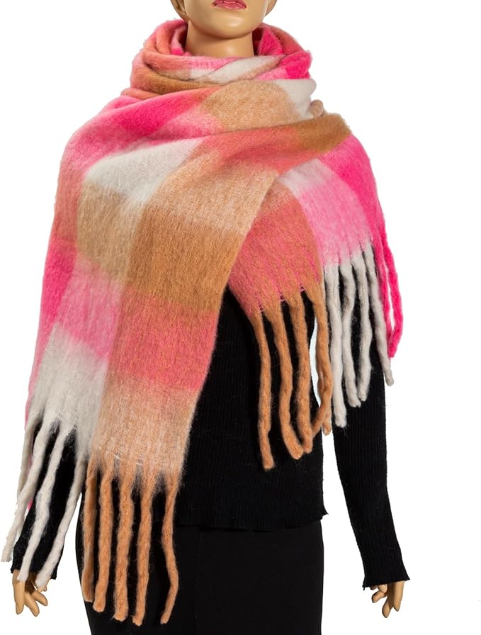 Winter Women Chunky Scarf Warm Blanket Big Thick Large Oversized Wrap Colorful Long Solid Scarves