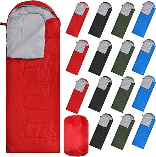 Tudomro 16 Pack Winter Camping Sleeping Bags Bulk for Homeless Adults Cold Weather Lightweight Waterproof Compact Backpacking Sleeping Bag Gifts for Travel Hiking Christmas