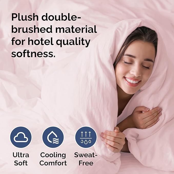 Duvet Cover Twin/Twin XL Size - Extra Soft Twin/Twin XL Size Duvet Cover - Lightweight, Breathable & Fade Free w/ Zipper Closures & Ties - 68" x 90" Inches - (Lavender Pink) Comforter Not Included