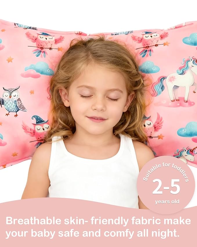 ALVABABY Toddler Pillowcase Stretchy Soft Kids Pillow Cover Fit 13"x 18" or 12"x16" Envelope for Girl Boy Sleepy Travel 2 Pack 2TPE47A