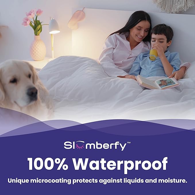 Cal King Size Waterproof Bamboo Mattress Encasement by Slumberfy - Premium Skin-Safe Mattress Protector with 360° EZ Zipper, Lab-Tested Bed Bug Protection, Zippered Encasement (72x84 in)