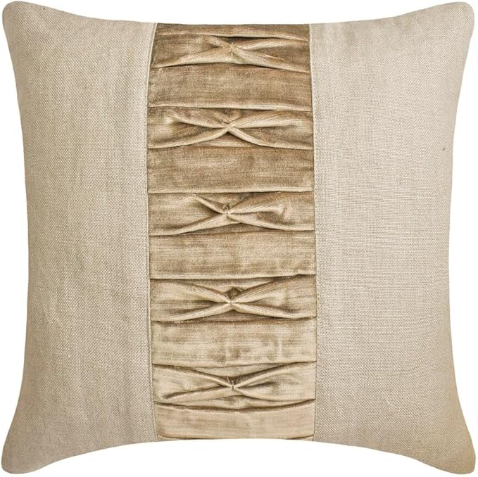 The HomeCentric King/Queen/Twin Brown Luxury CA King 86"x18" Bed Runner with Two Pillow Cover, Patchwork, Pintucks Bed Scarf on Velvet Fabric - Cascade Pleats