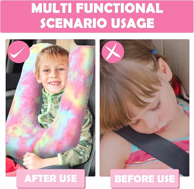Travel Cars Pillow Seat Belt Removable U-Shaped Pillow Gift for Birthday Holiday Adults Sleeping Camping Support Head and Neck on Trips Long Car Ride Essentials