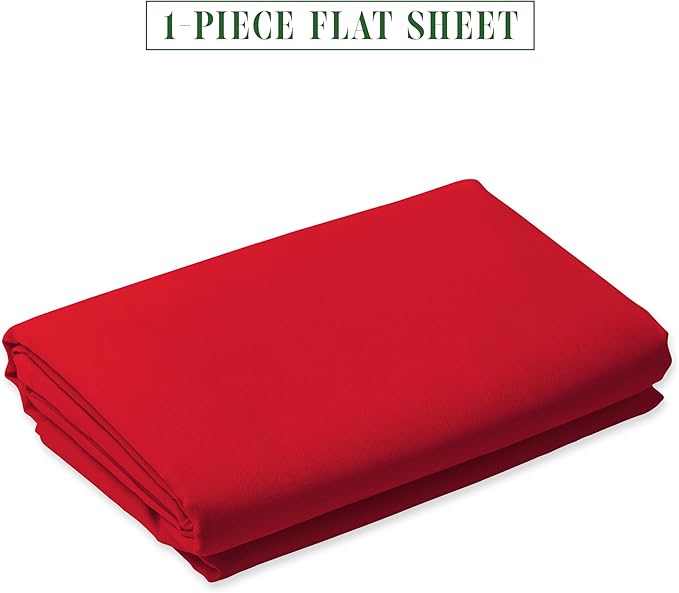 Luxury Flat Sheet on Amazon Elegant Comfort Wrinkle-Free 1500 Premier Hotel Quality 1-Piece Flat Sheet, Twin/Twin XL Size, Red