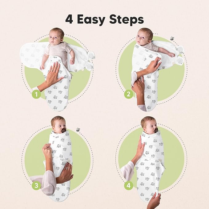 Baby Swaddle Sleep Sacks with Zipper - 3-Pack Swaddles for Newborns 0-3 Months, Infant, Baby Girls, Boys, Soft & Durable Newborn Sleep Sack, Easy Diaper Change Swaddling Blanket (The Wild 2, OS)