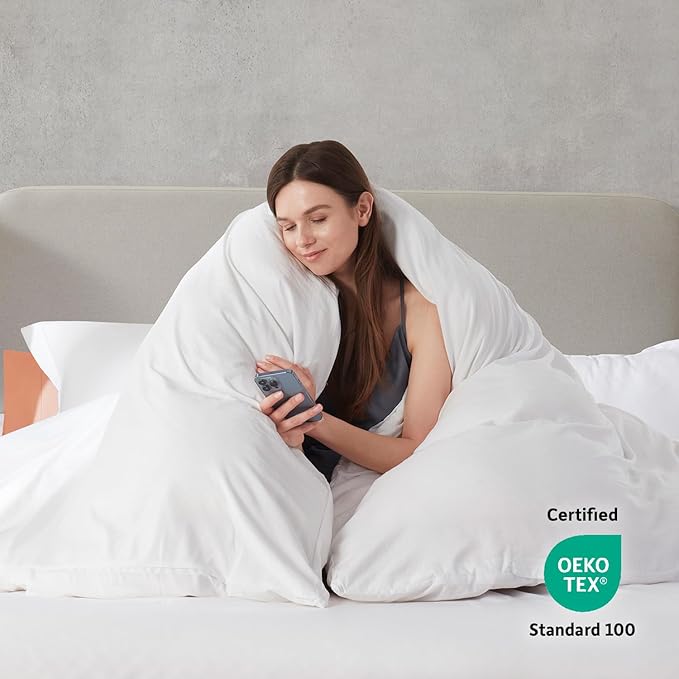 Nestl White California King Duvet Cover Sets - Soft Prewashed Cal King Duvet Cover, 3 Piece, with Zipper Closure, 1 Duvet Cover 104x98 inches and 2 Pillow Shams - No Comforter